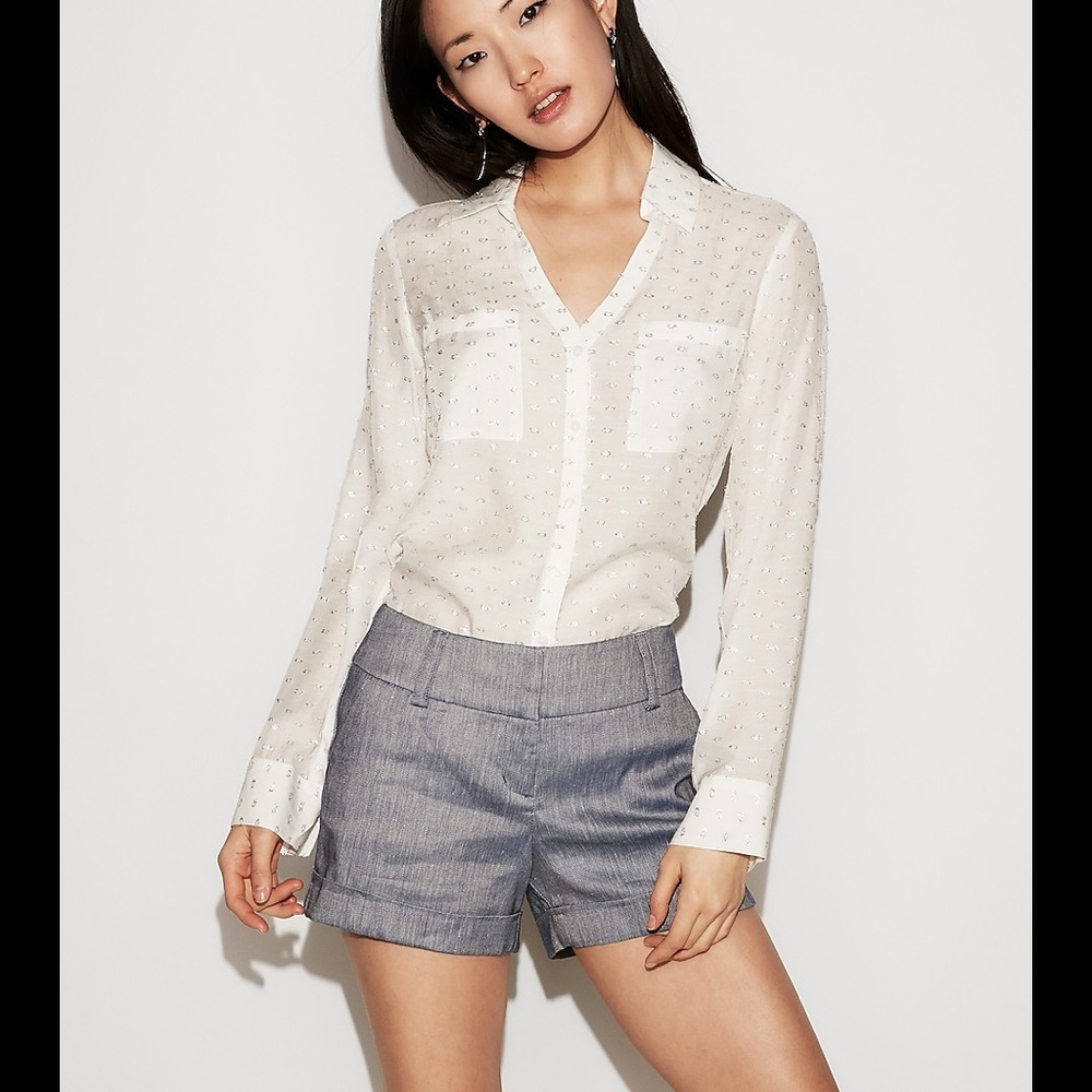 Express chambray relaxed shorts